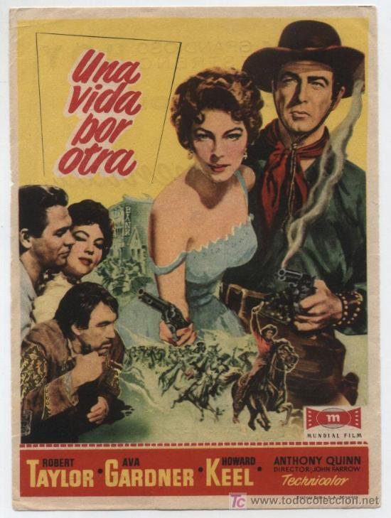 Flyers Publicitaires de Films Anciens: Una vida por otra. Sencillo de Mundial Films. Cine Avenida.