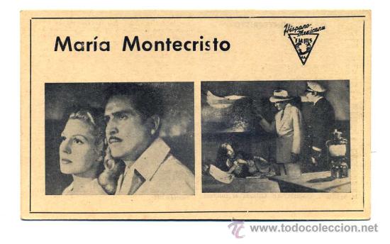 Kino: MARIA MONTECRISTO, con Zully Moreno. FICHA.