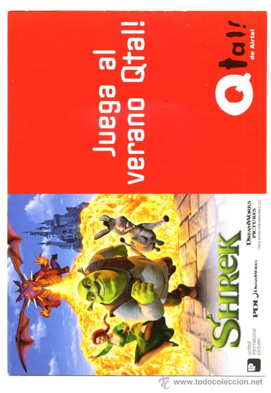 Cine: SHREK, dibujos animados. PROGRAMA-POSTAL - Foto 1