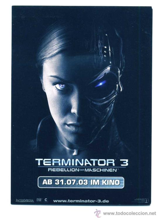 Cine: TERMINATOR 3, con Arnold Swarzenegger. PROGRAMA-POSTAL - Foto 1