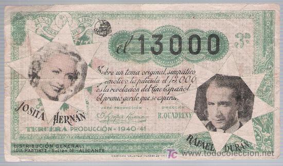 Cine: El 13.000. Programa Sencillo. Cine Gades 1942. - Foto 1