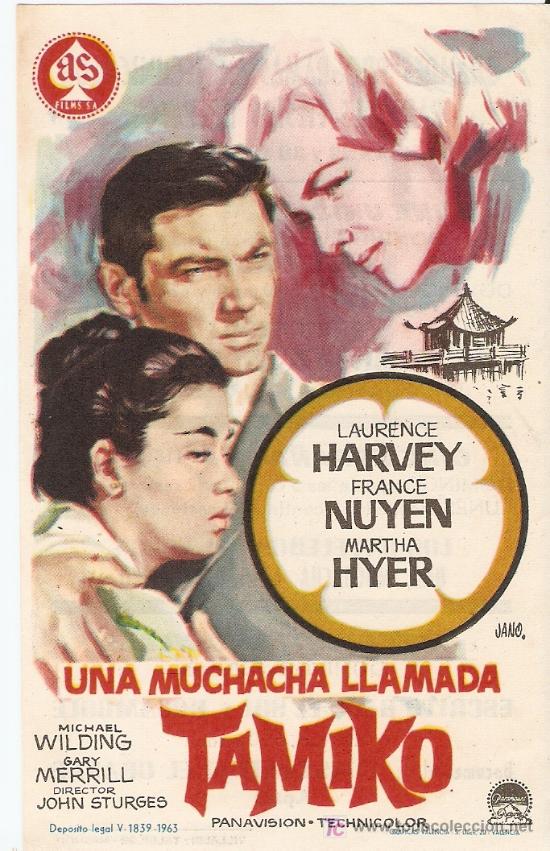 Cine: UNA MUCHACHA LLAMADA TAMIKO - LAURENCE HARVEY - JANO - CINES UNI&Oacute;N, CASINO Y ESPA&Ntilde;A, MASNOU