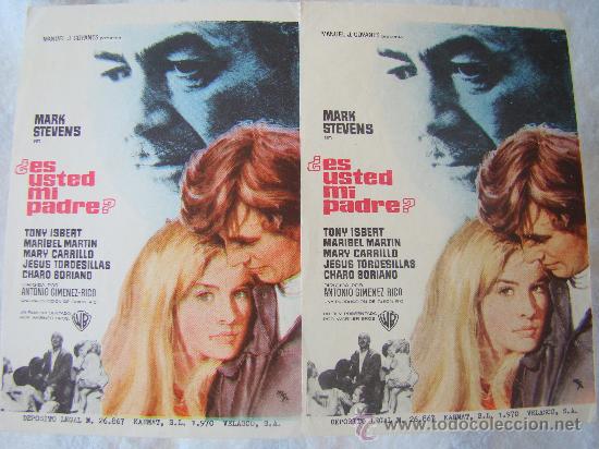 Cine: ES USTED MI PADRE, MARK STEVENS, TONY ISBERT, LOTE 2 PROGRAMAS S/P. - Foto 1