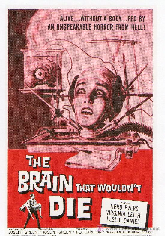 Flyers Publicitaires de Films Anciens: 15-EL CEREBRO QUE NO QUERIA MORIR