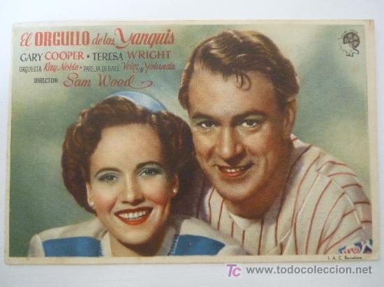 Kino: EL ORGULLO DE LOS YANQUIS -1942-CINE ALEGRIA-DORADO - DIR.SAM WOOD - GARY COOPER Y TERESA WRIGHT.