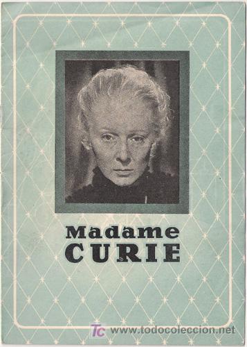 Cine: MADAME CURIE PROGRAMA DOBLE LIBRITO DANES GREER GARSON WALTER PIDGEON - Foto 1