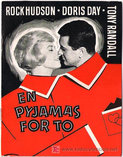 Cine: PIJAMA PARA DOS PROGRAMA LIBRITO DANES DORIS DAY ROCK HUDSON - Foto 1
