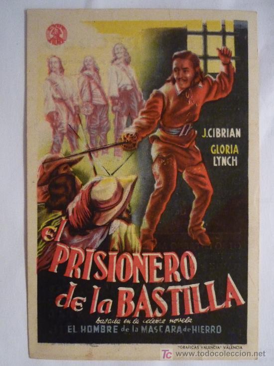Kino: EL PRISIONERO DE LA BASTILLA  - 1946 - J.CIPRIAN Y  G. LYNCH - CINEMA RECREO(BARCELONA)..