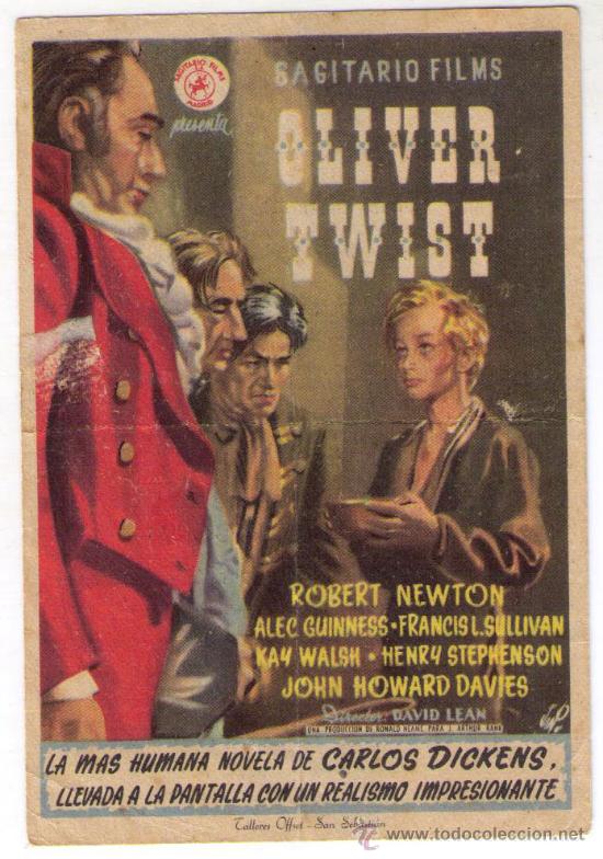 Cine: PROGRAMA DE CINE - OLIVER TWIST - ROBERT NEWTON - A&Ntilde;O 1.948 - CON PUBLICIDAD
