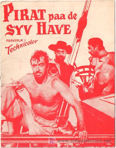 Cine: EL PIRATA DE LOS SIETE MARES PROGRAMA DOBLE LIBRITO DANES JOHN PAYNE DONNA REED - Foto 1