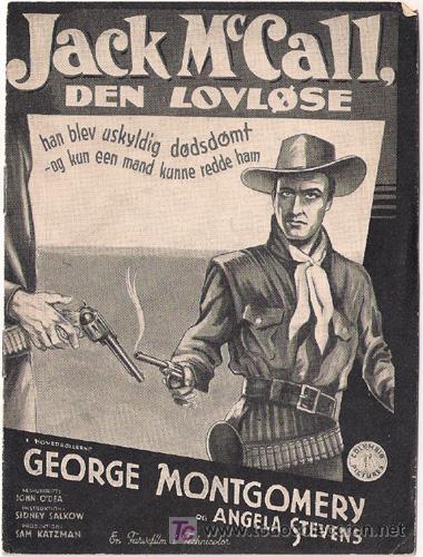 Cine: JACK MCCALL DESPERADO PROGRAMA DOBLE LIBRITO DANES GEORGE MONTGOMERY ANGELA STEVENS - Foto 1