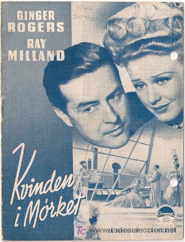 Cine: UNA MUJER EN LA PENUMBRA PROGRAMA DOBLE LIBRITO DANES GINGER ROGERS RAY MILLAND - Foto 1
