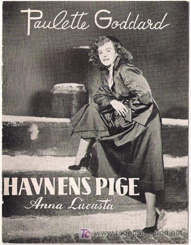 Folhetos de m&atilde;o de filmes antigos de cinema: ANNA LUCASTA PROGRAMA DOBLE LIBRITO DANES PAULETTE GODDARD BRODERICK CRAWFORD