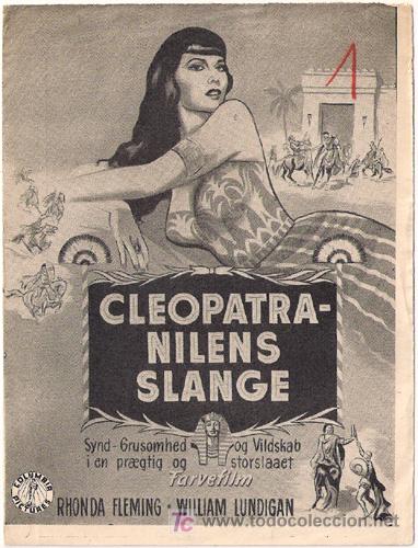 Cine: SERPIENTE DEL NILO cleopatra PROGRAMA LIBRITO DANES RHONDA FLEMING WILLIAM CASTLE - Foto 1