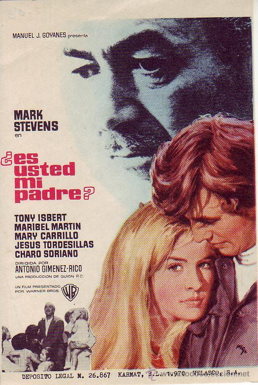 Folhetos de m&atilde;o de filmes antigos de cinema: es usted mi padre?