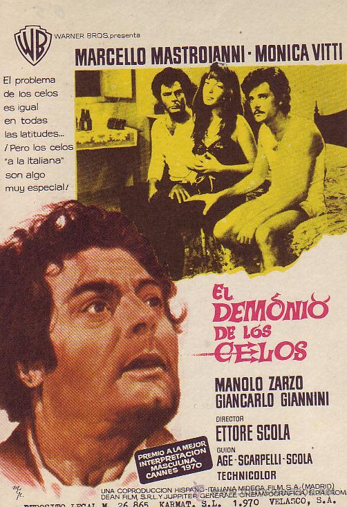 Folhetos de m&atilde;o de filmes antigos de cinema: el demonio de los celos