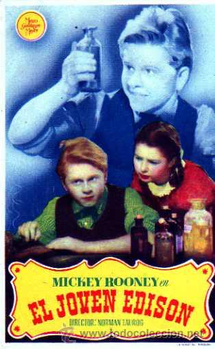 Cine: Progama de cine. Mickey Rooney. El joven Edison.