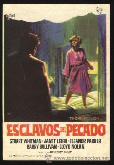Folhetos de m&atilde;o de filmes antigos de cinema: Q-00185- ESCLAVOS DEL PECADO (An American Dream) Stuart Whitman - Janet Leigh - Eleanor Parker