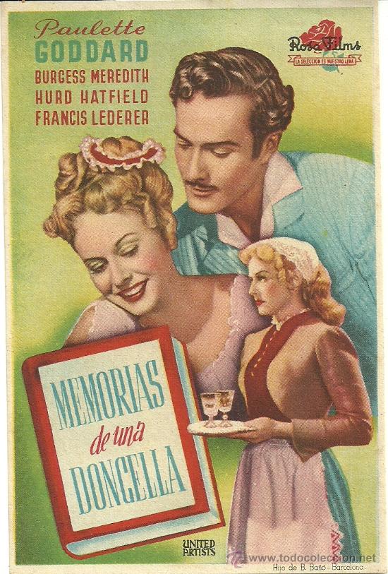 Kino: MEMORIAS DE UNA DONCELLA PAULETT GODDARD SIN PUBLICIDAD