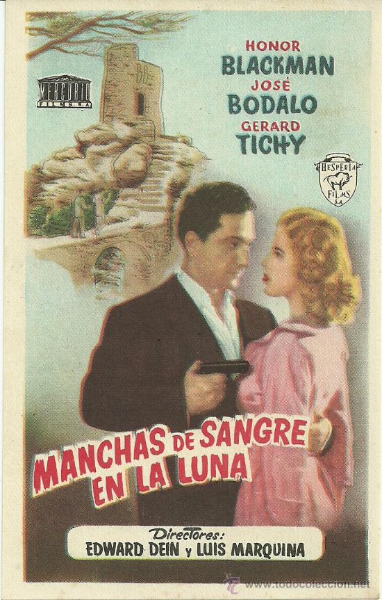 Kino: MANCHAS DE SANGRE EN LA LUNA HONOR BLACKMAN JOSE BODALO GERARD TICHY SIN PUBLICIDAD