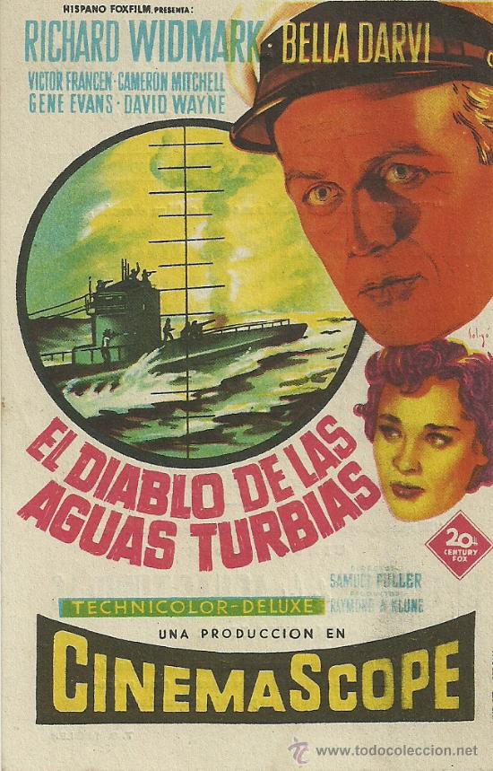 Foglietti di film di film antichi di cinema: EL DIABLO DE LAS AGUAS TURBIAS RICHARD WIDMARK BELLA DARVI