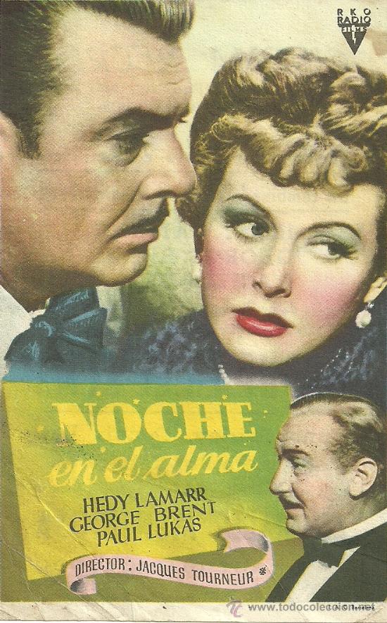 Flyers Publicitaires de Films Anciens: NOCHE EN EL ALMA JACQUES TOURNEUR CP 1948
