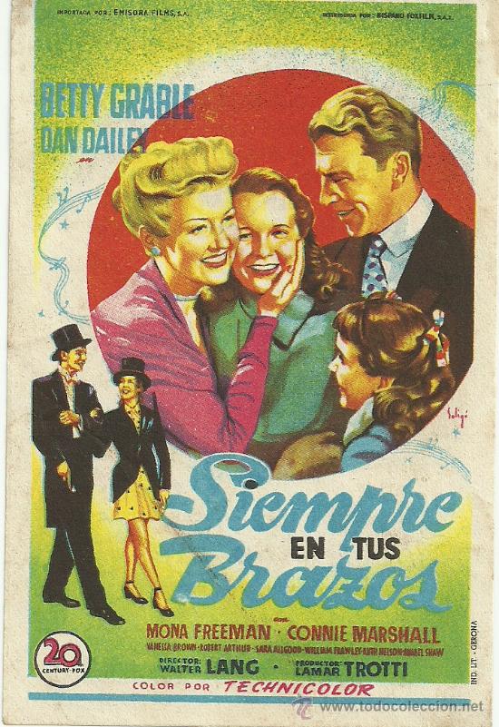 Flyers Publicitaires de Films Anciens: SIEMPRE EN TUS BRAZOS CP