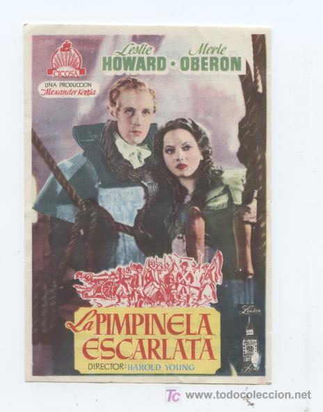 Kino: LA PINPINELA ESCARLATA. LESLIE HOWARD Y MERLE OBERON. 1951