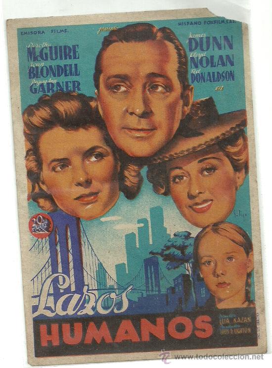 Flyers Publicitaires de Films Anciens: LAZOS HUMANOS CP