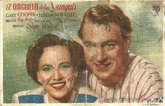 Flyers Publicitaires de Films Anciens: EL ORGULLO DE LOS YANQUIS SAM WOOD CP