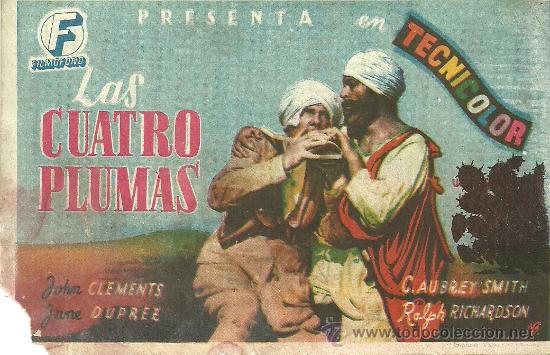 Flyers Publicitaires de Films Anciens: LAS CUATRO PLUMAS CP