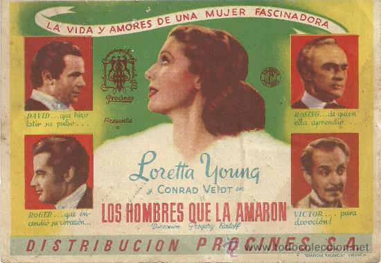 Flyers Publicitaires de Films Anciens: LOS HOMBRES QUE LA AMARON GREGORY RATOFF SP