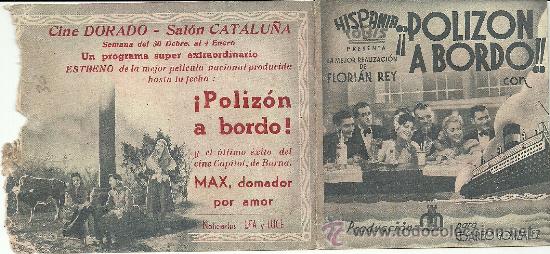 Flyers Publicitaires de Films Anciens: POLIZON A BORDO FLORIAN REY DOBLE CP