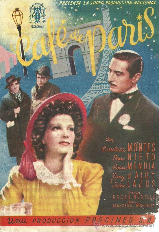 Flyers Publicitaires de Films Anciens: CAFE DE PARIS CP