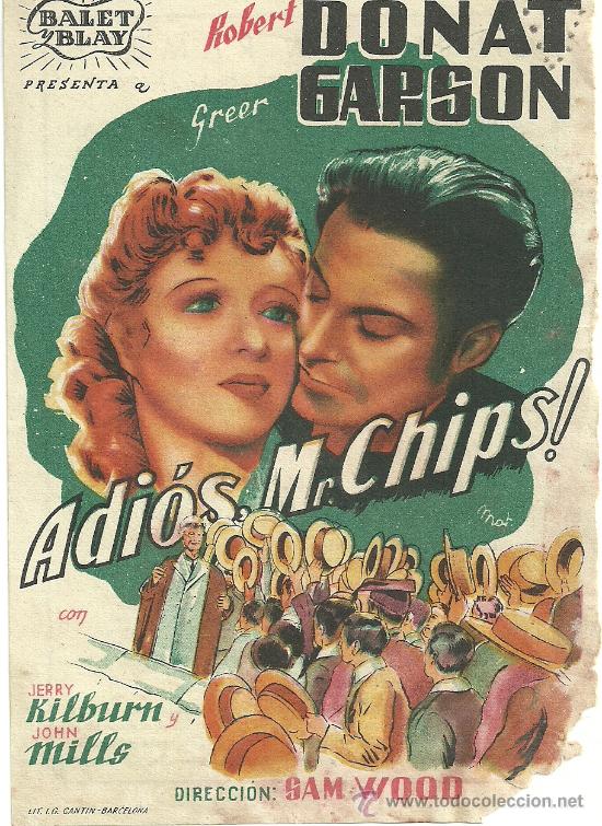 Flyers Publicitaires de Films Anciens: ADIOS MR CHIPS SAM WOOD CP