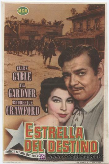 Cine: ESTRELLA DEL DESIERTO. CLARK GABLE Y AVA GARDNER.1953