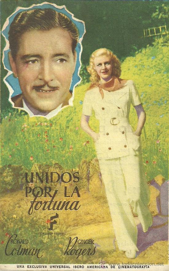 Flyers Publicitaires de Films Anciens: UNIDOS POR LA FORTUNA GINGER ROGERS CP