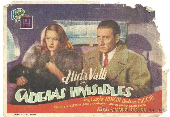 Flyers Publicitaires de Films Anciens: CADENAS INVISIBLES MARIO MATTOLI CP