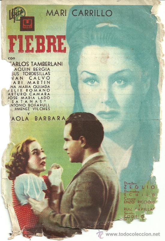 Flyers Publicitaires de Films Anciens: FIEBRE CP 1943