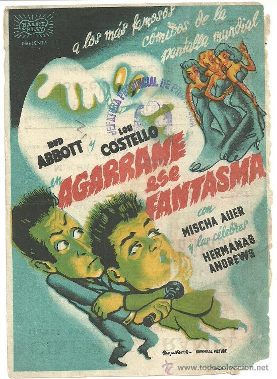 Flyers Publicitaires de Films Anciens: AGARRAME ESE FANTASMA CP