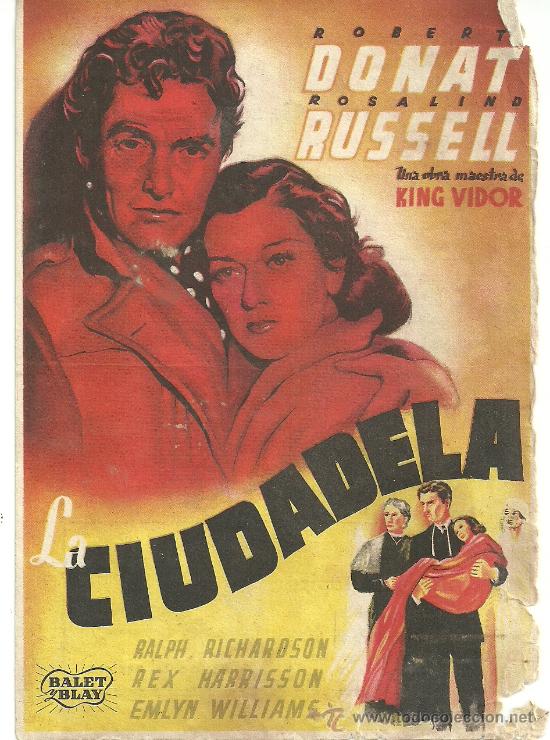 Flyers Publicitaires de Films Anciens: LA CIUDADELA KING VIDOR ROBERT DONAT CP
