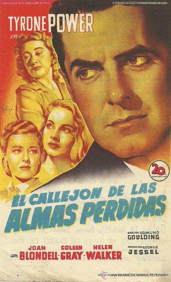 Flyers Publicitaires de Films Anciens: EL CALLEJON DE LAS ALMAS PERDIDAS CP