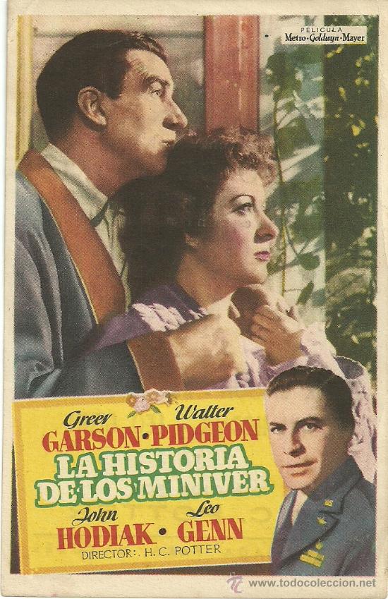 Flyers Publicitaires de Films Anciens: LA HISTORIA DE LOS MINIVER H C POTTER CP