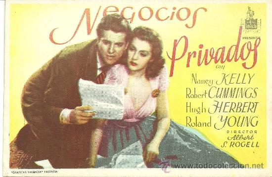 Foglietti di film di film antichi di cinema: NEGOCIOS PRIVADOS ALBERT S ROGELL SP