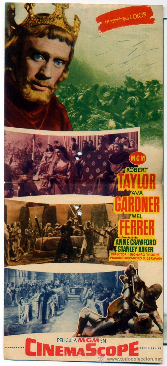 Cine: LOS CABALLEROS DEL REY ARTURO 1953 (FOLLETO DE MANO ORIGINAL DOBLE) AVA GARDNER