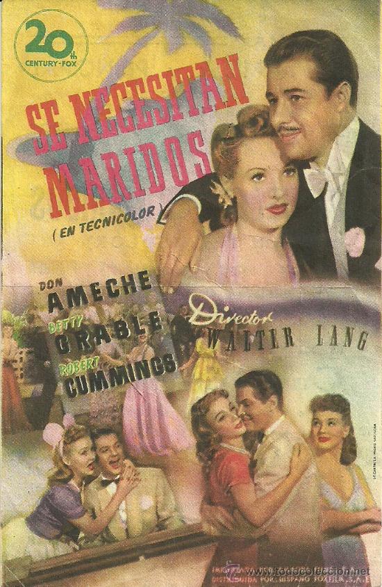 Flyers Publicitaires de Films Anciens: SE NECESITAN MARIDOS CP
