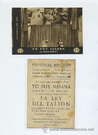 Cine: PROGRAMA DE CINE-TARJETA: YO SOY SUSANA (PC-692) - Foto 1