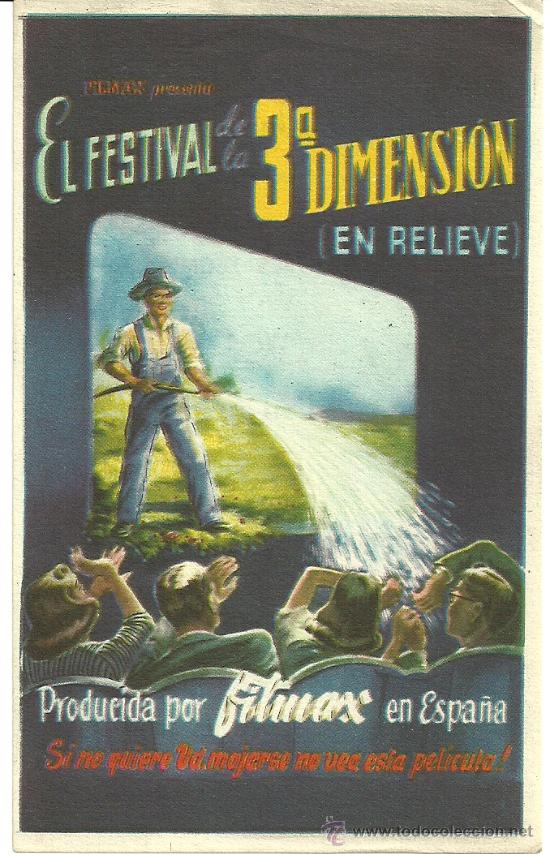 Foglietti di film di film antichi di cinema: EL FESTIVAL DE LA 3&ordf; DIMENSION CP