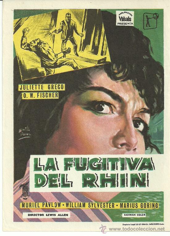 Foglietti di film di film antichi di cinema: LA FUGITIVA DEL RHIN SP