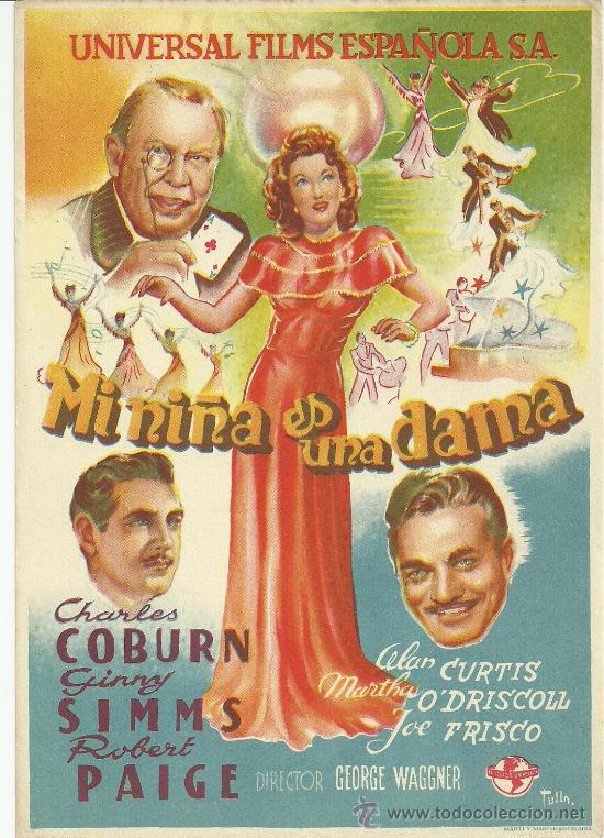 Foglietti di film di film antichi di cinema: LA NI&Ntilde;A ES UNA DAMA SP